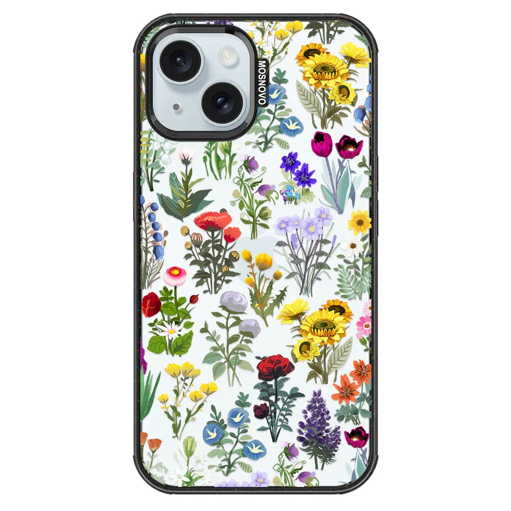 Wildflowers Phone Case - iPhone 15 Plus Case Clear Black ShockStone
