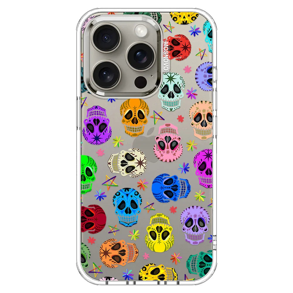 Sugar Skull Phone Case - iPhone 15 Pro Case Clear