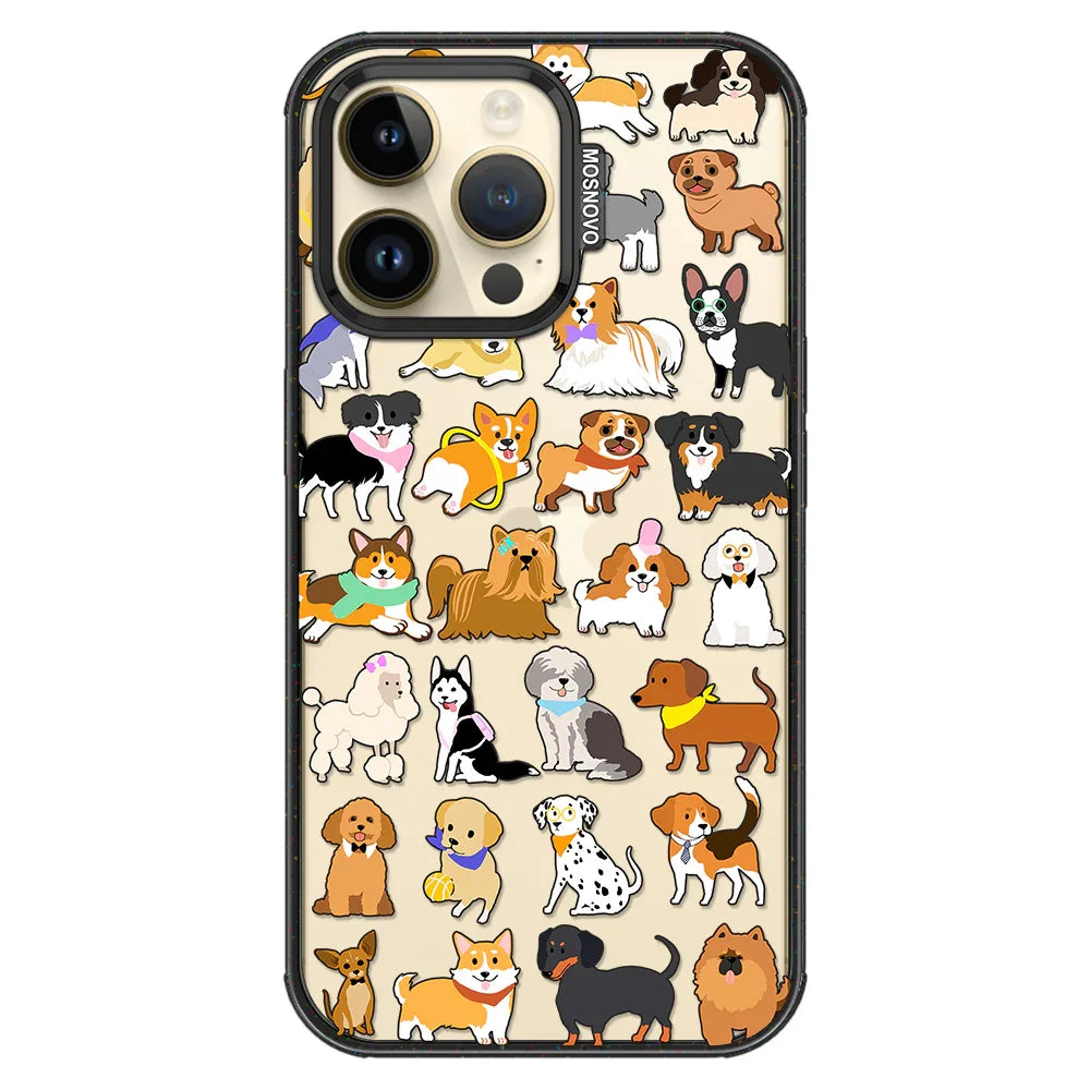 Cute Puppy Phone Case - iPhone 14 Pro Max Case Clear Black ShockStone