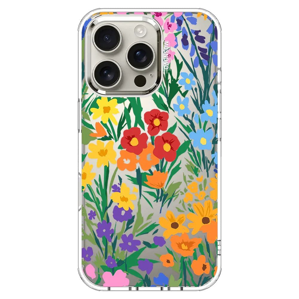 Spring Botanical Flower Floral Phone Case - iPhone 16 Pro Case Clear