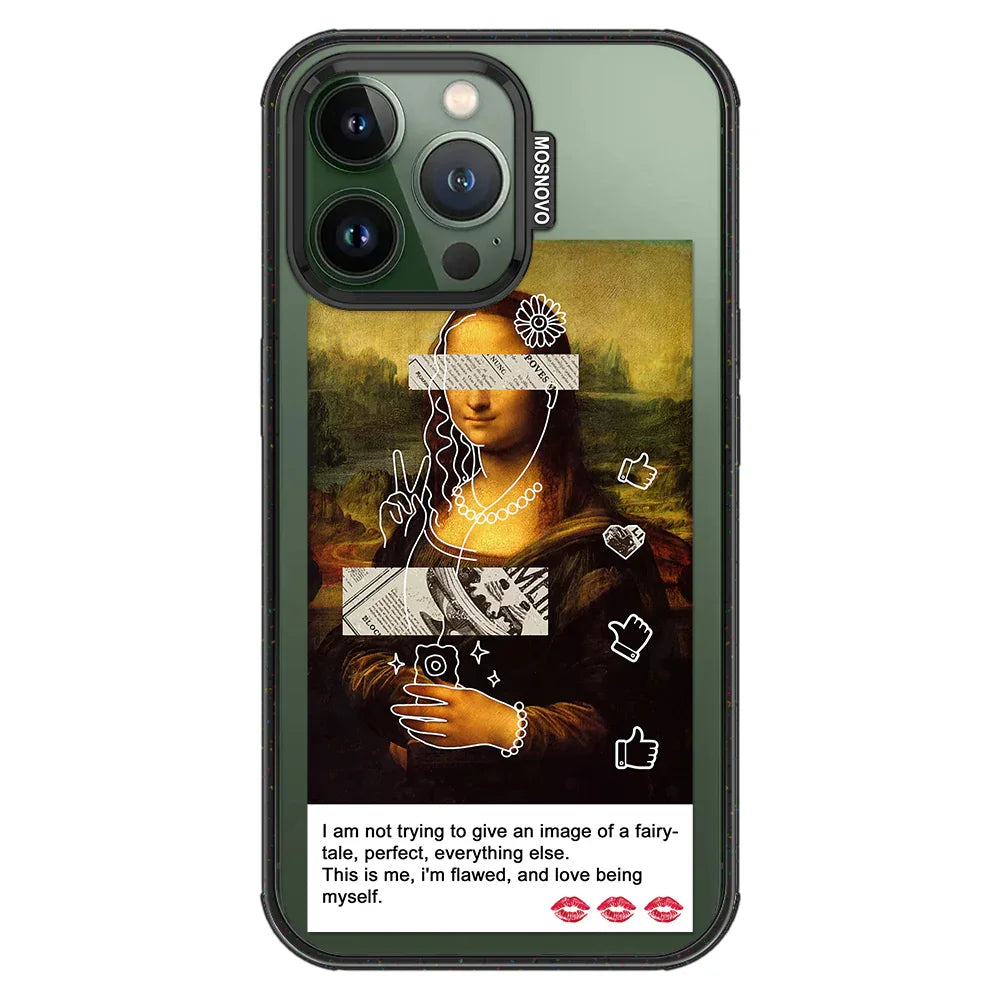 Selfie Artwork Phone Case - iPhone 13 Pro Case Clear Black ShockStone