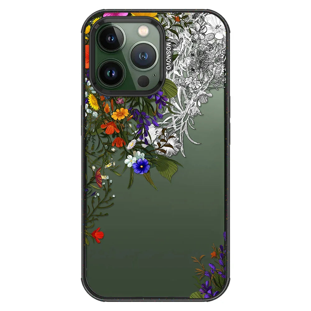 Spring Meadow Phone Case - iPhone 13 Pro Case Clear Black ShockStone