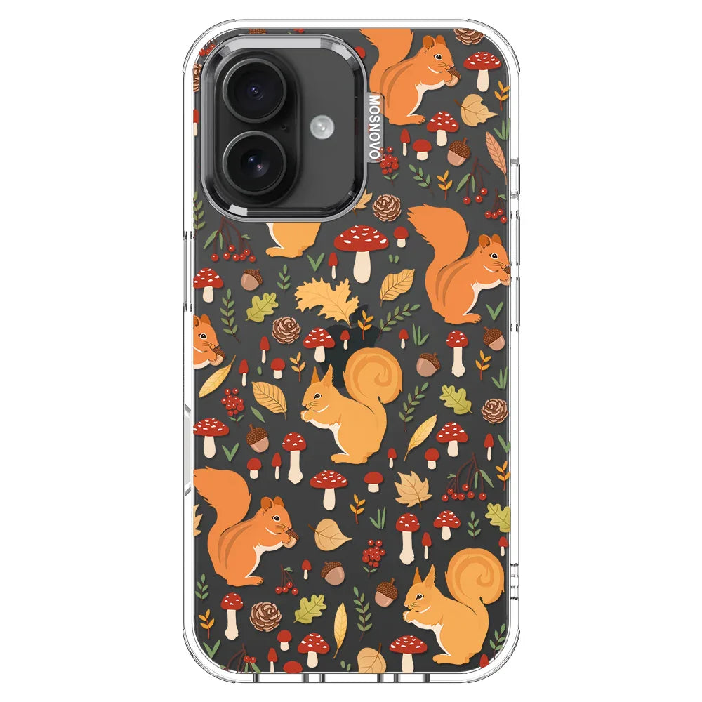 Autumn Squirrel Phone Case - iPhone 16 Plus Case Clear