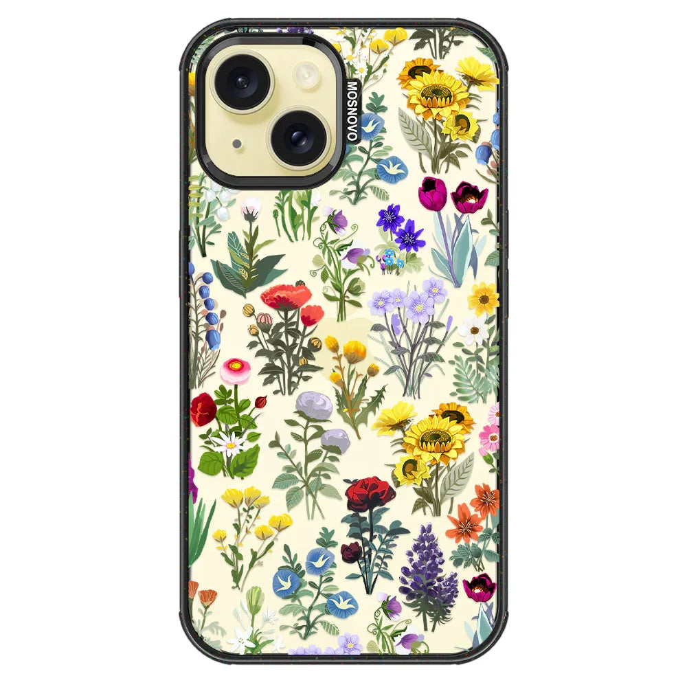 Wildflowers Phone Case - iPhone 15 Plus Case Clear Black ShockStone