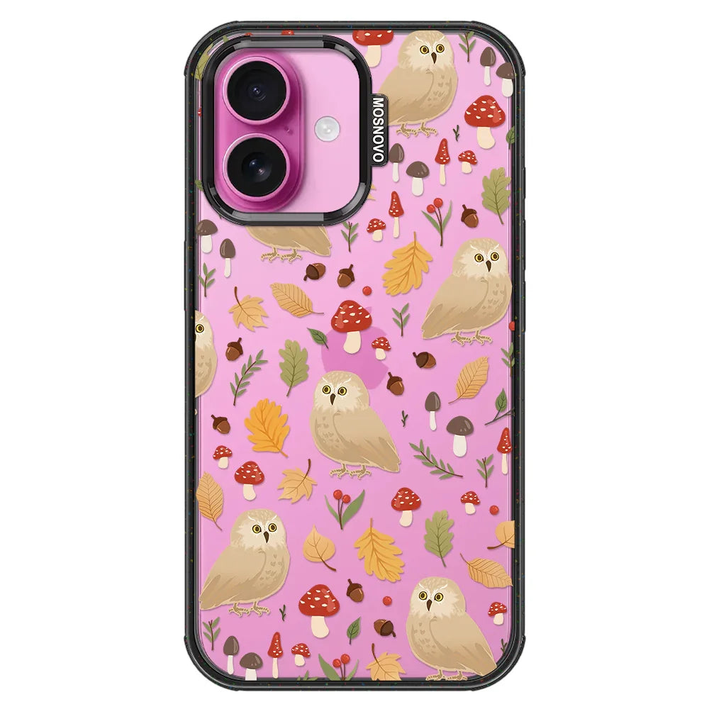 Autumn Owl Phone Case - iPhone 16 Plus Case Clear Black ShockStone