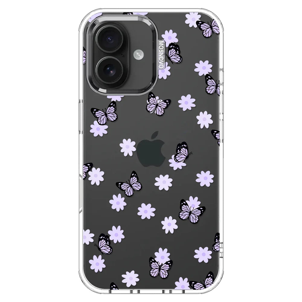 Lilac Butterfly Phone Case - iPhone 16 Case Clear
