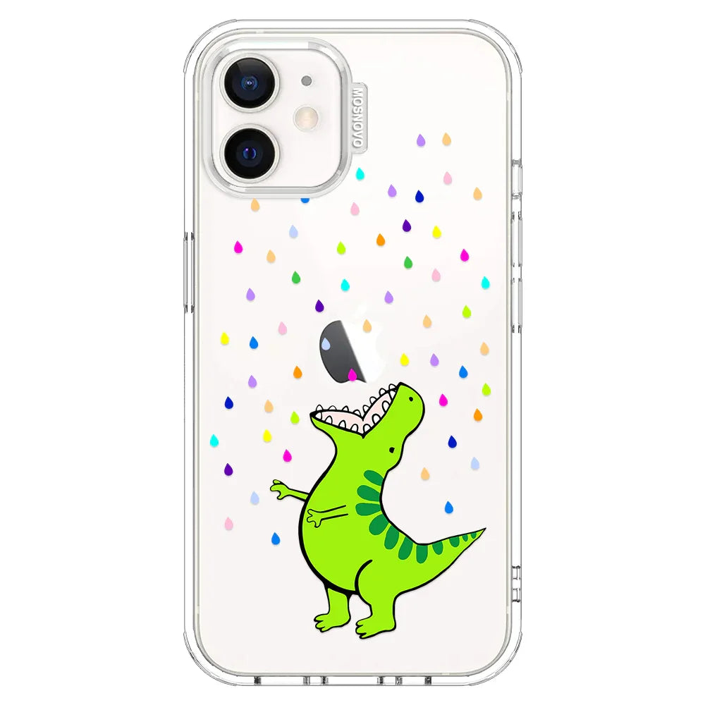 Rainbow Dinosaur Phone Case - iPhone 12 Case Clear