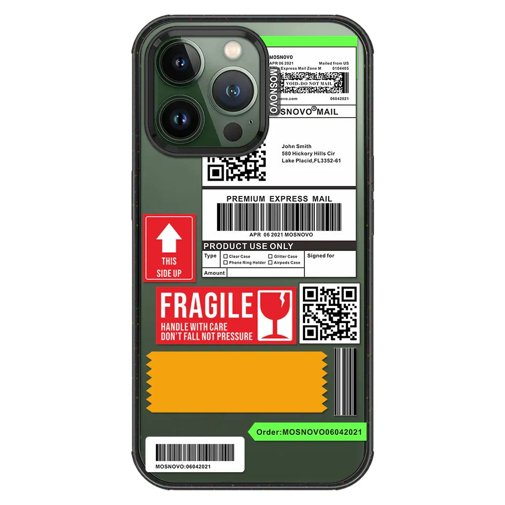 MOSNOVO LABEL Phone Case - iPhone 13 Pro Case Clear Black ShockStone