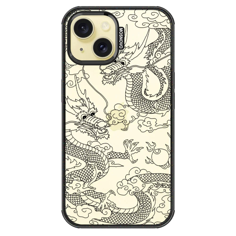 Black Dragon Phone Case - iPhone 15 Case Clear Black ShockStone