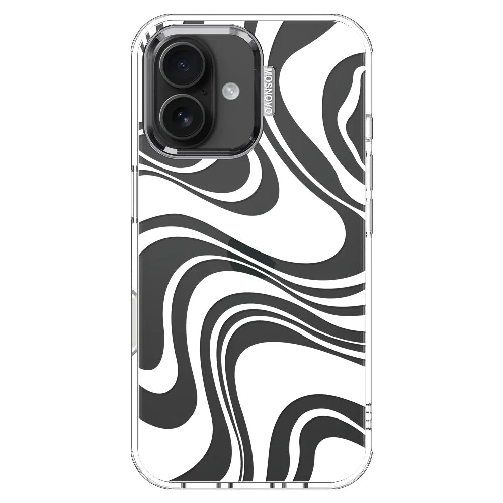 White Swirl Phone Case - iPhone 16 Case Clear