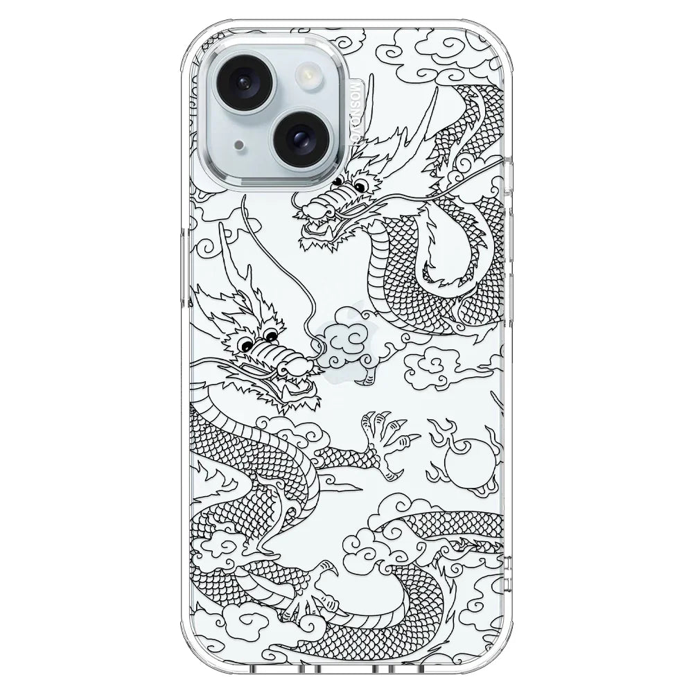 Black Dragon Phone Case - iPhone 15 Case Clear