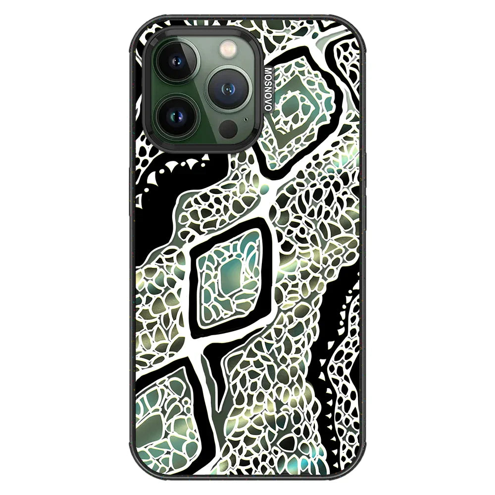 Jade Snake Phone Case - iPhone 13 Pro Case Clear Black ShockStone