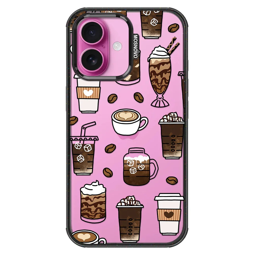 Coffee Phone Case - iPhone 16 Case Clear Black ShockStone