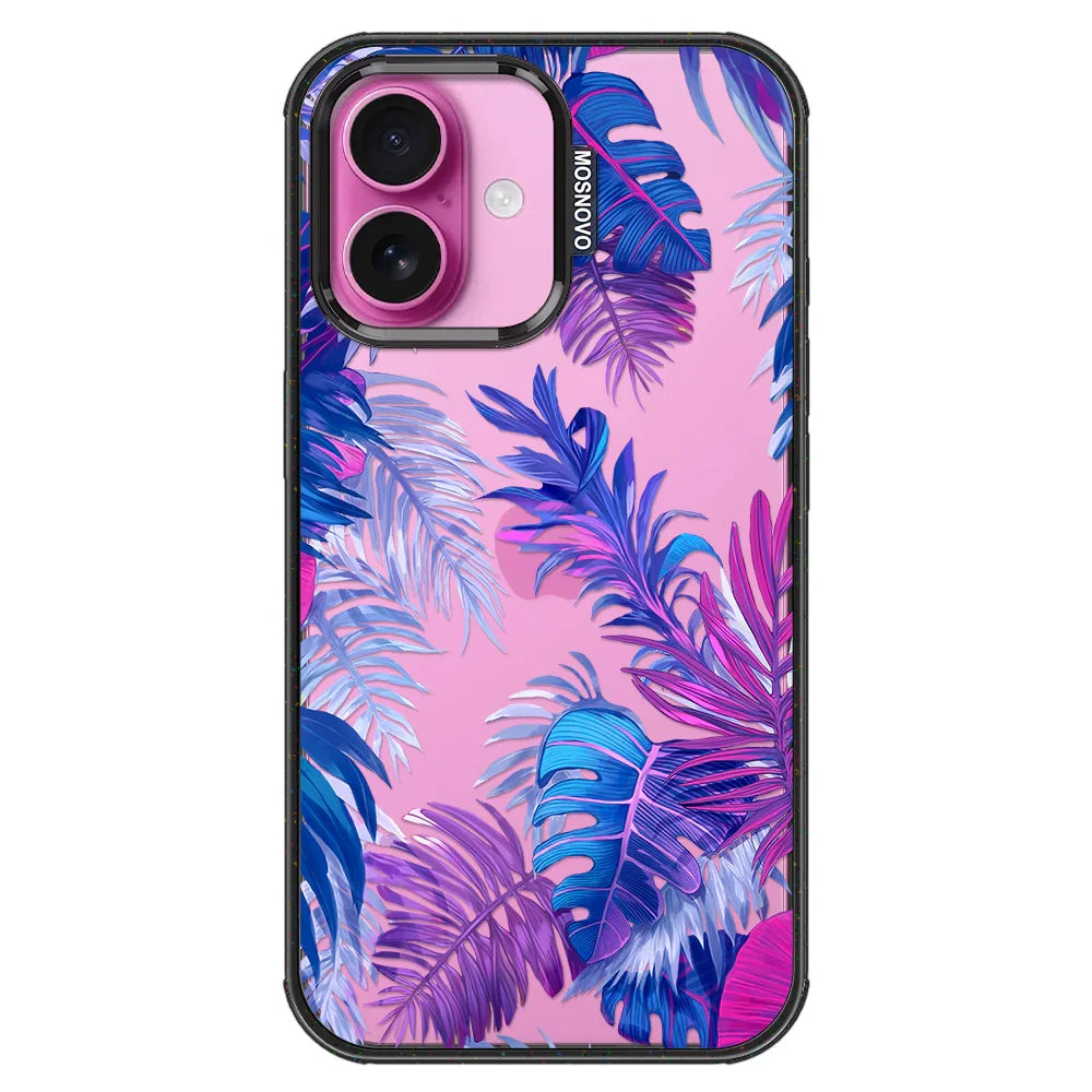Fancy Palm Leaf Phone Case - iPhone 16 Case Clear Black ShockStone