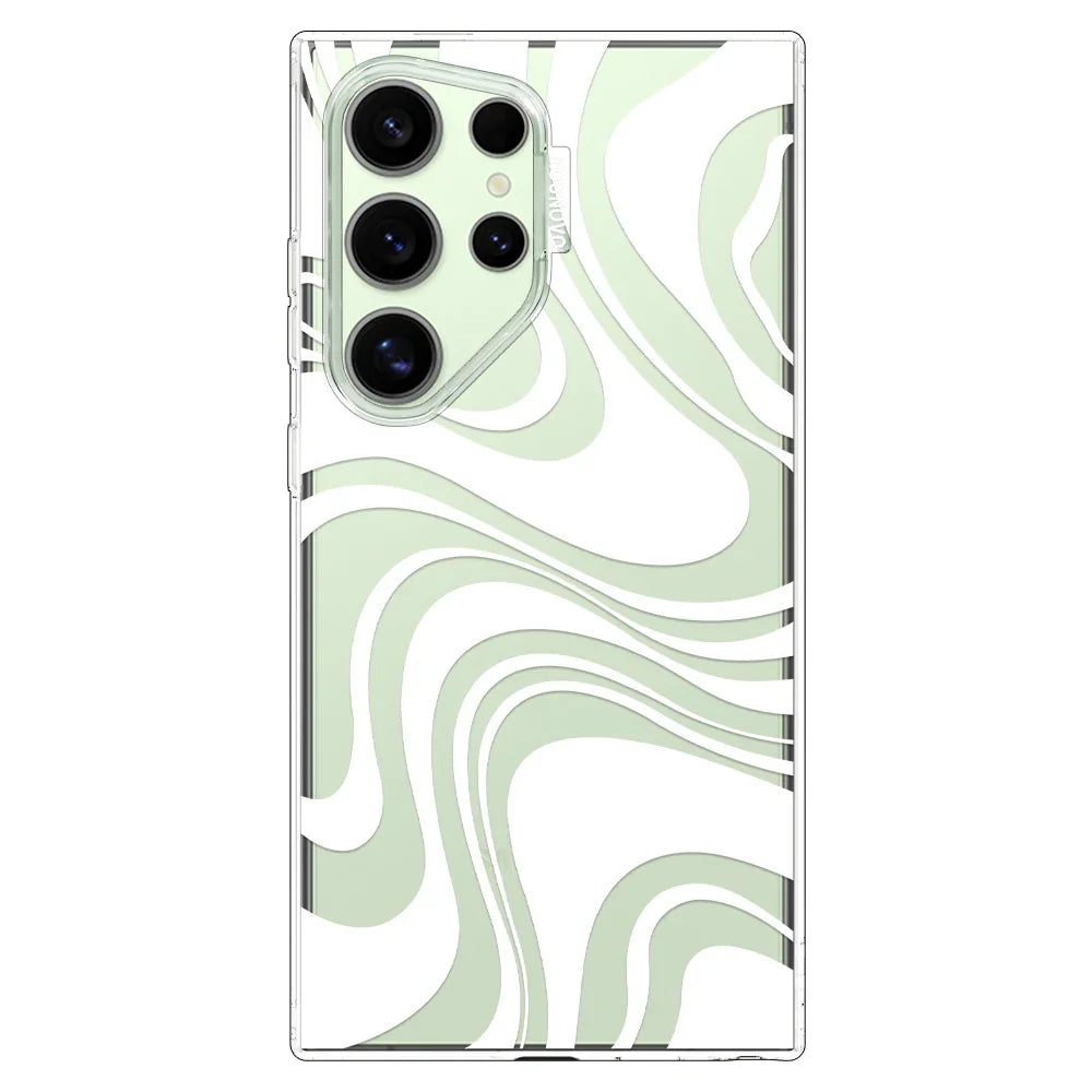 White Swirl Phone Case - Samsung Galaxy S24 Ultra Case