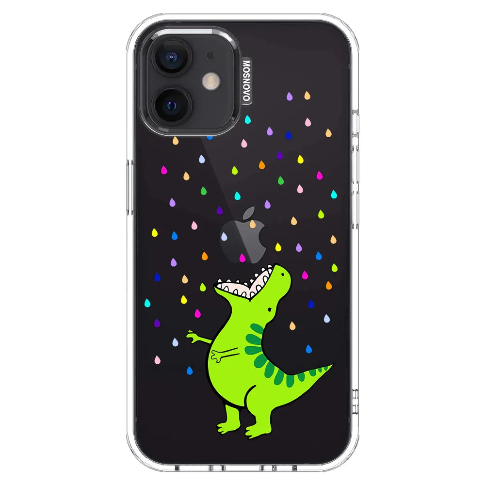 Rainbow Dinosaur Phone Case - iPhone 12 Case Clear