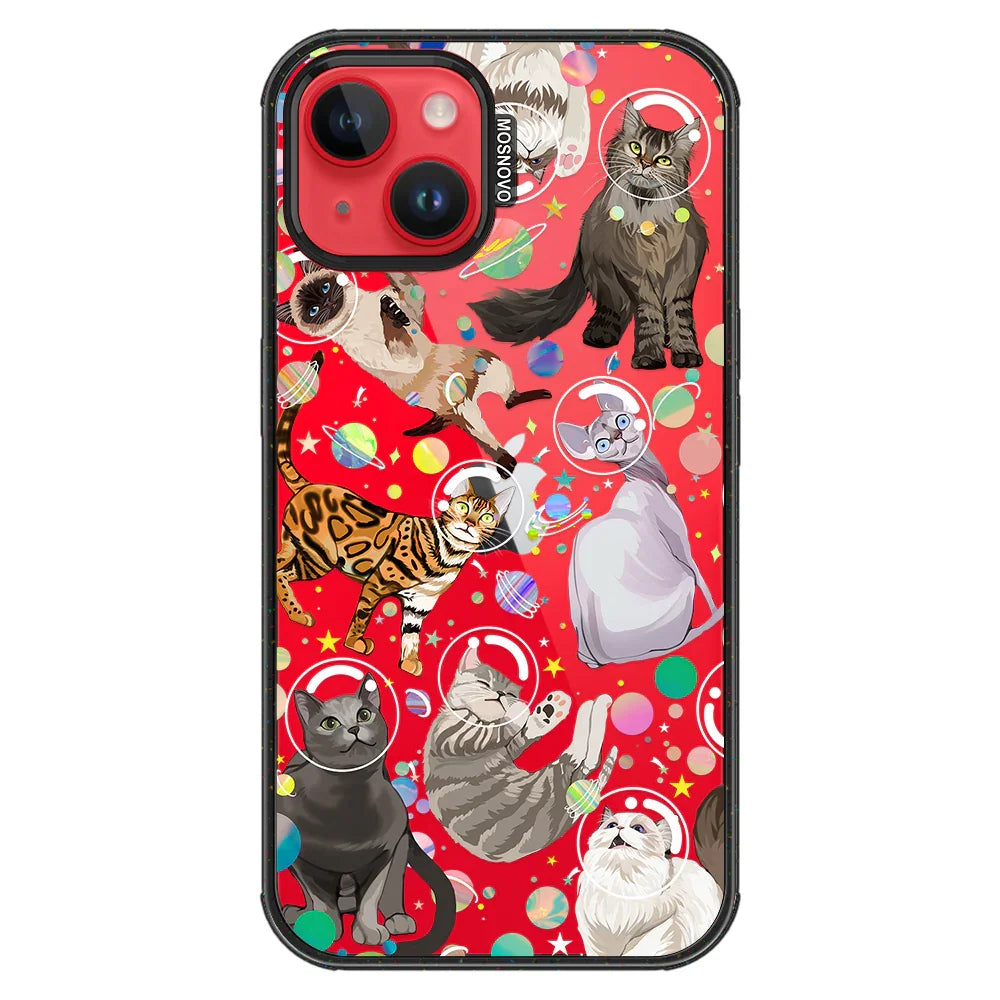 Space Cat Phone Case - iPhone 14 Case Clear Black ShockStone