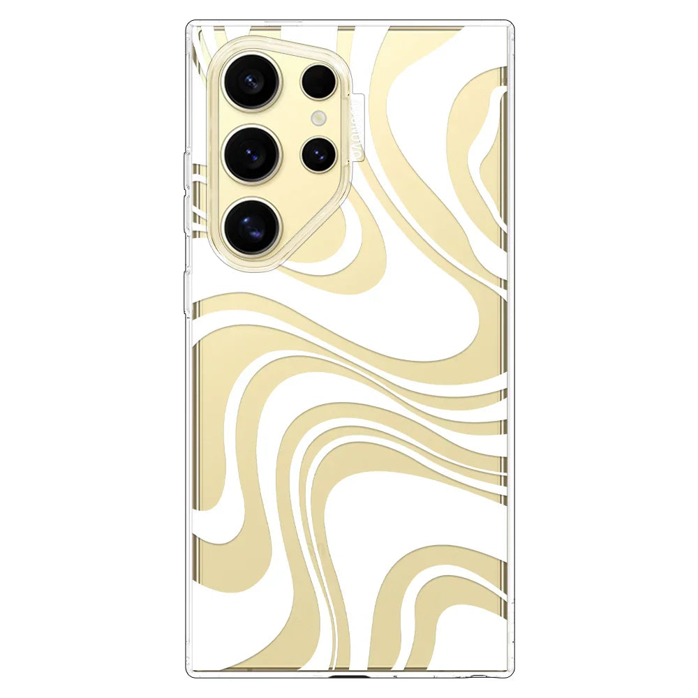 White Swirl Phone Case - Samsung Galaxy S24 Ultra Case