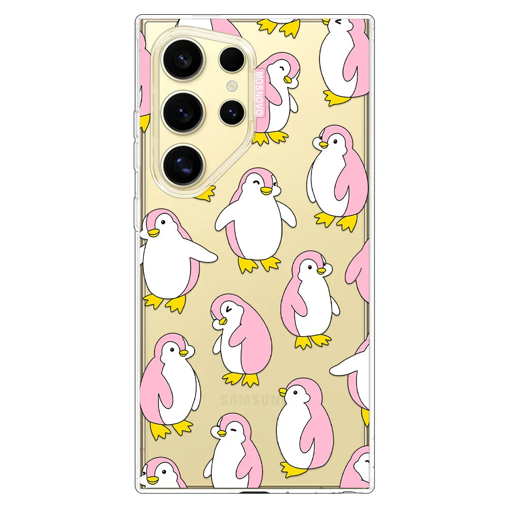 Pink Penguins Phone Case - Samsung Galaxy S24 Ultra Case