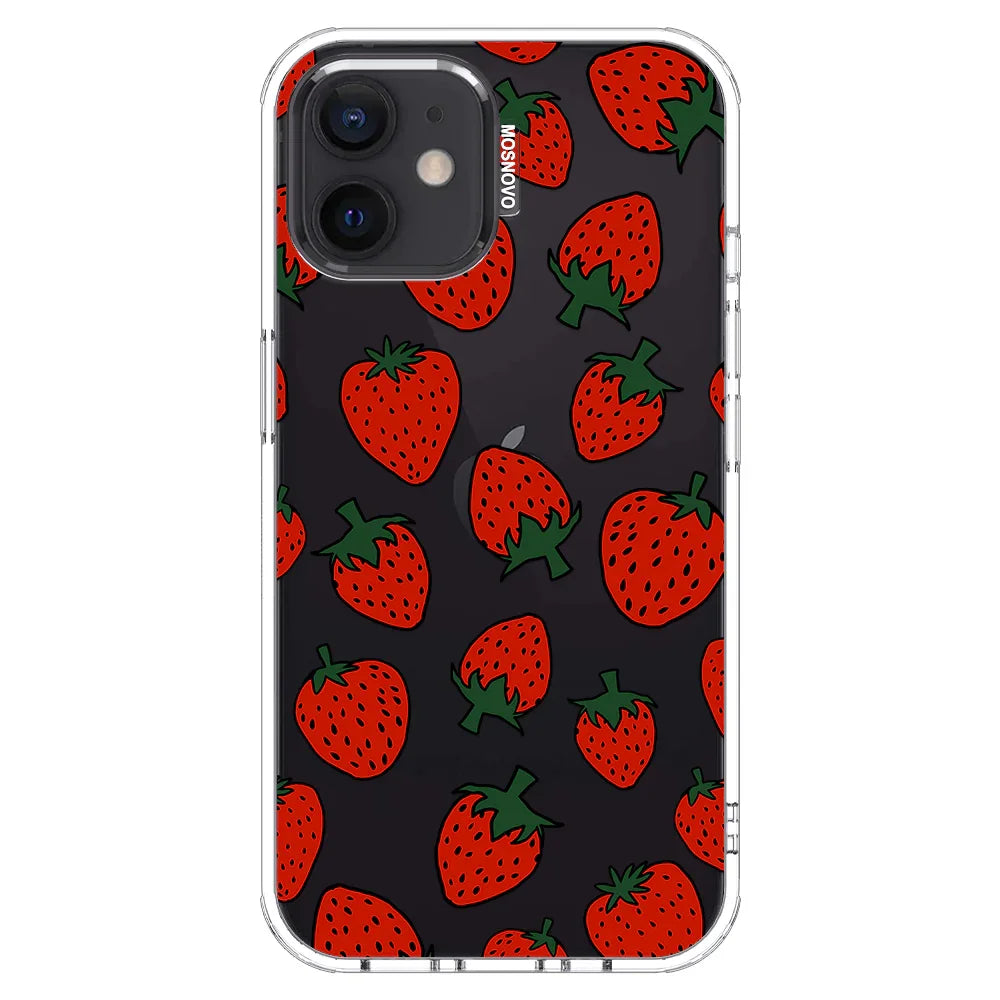Red Strawberry Phone Case - iPhone 12 Case Clear