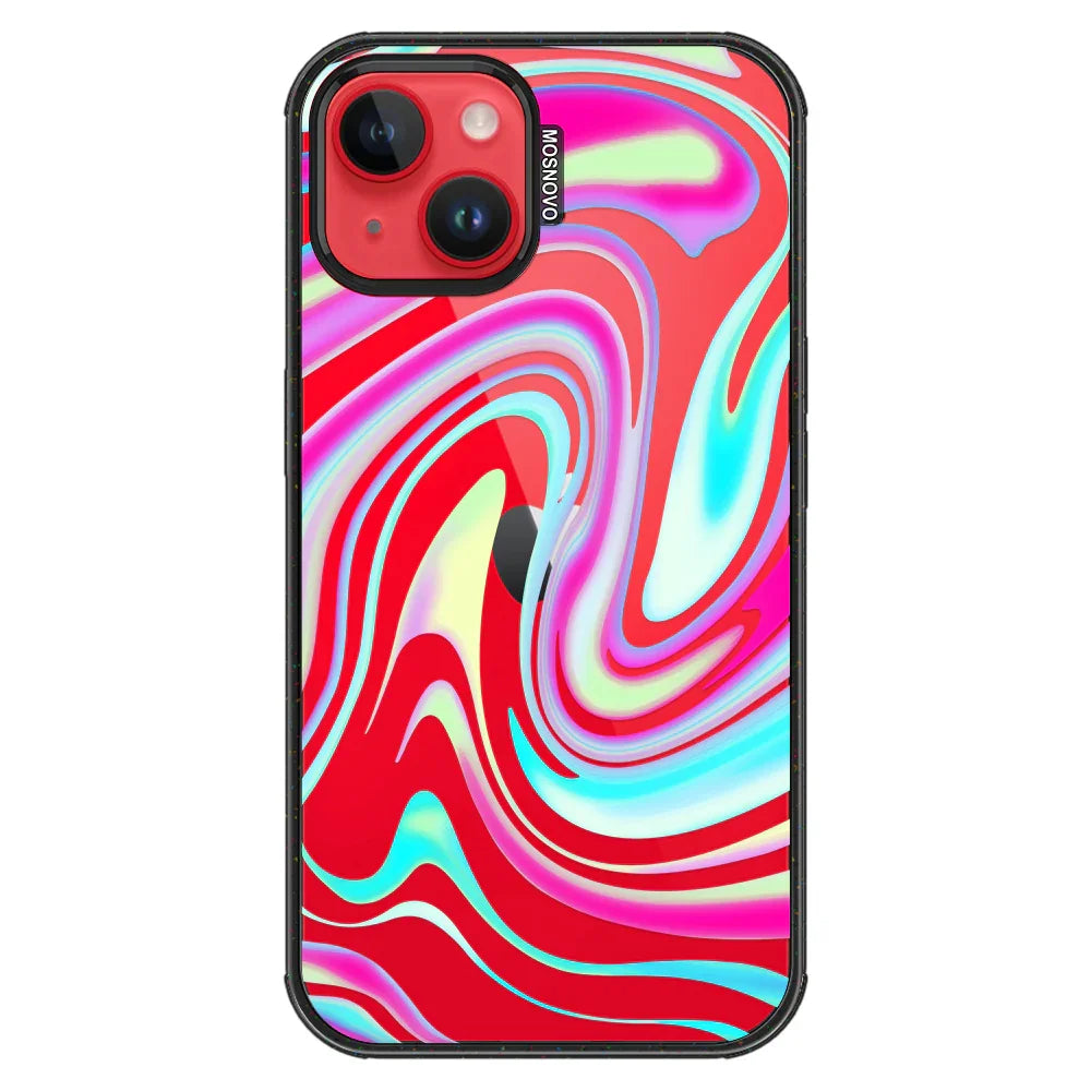 Psychedelic Swirls Phone Case - iPhone 13 Case Clear Black ShockStone