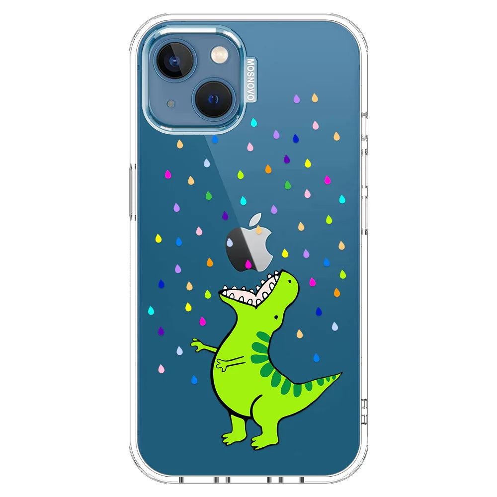 Rainbow Dinosaur Phone Case - iPhone 13 Case Clear