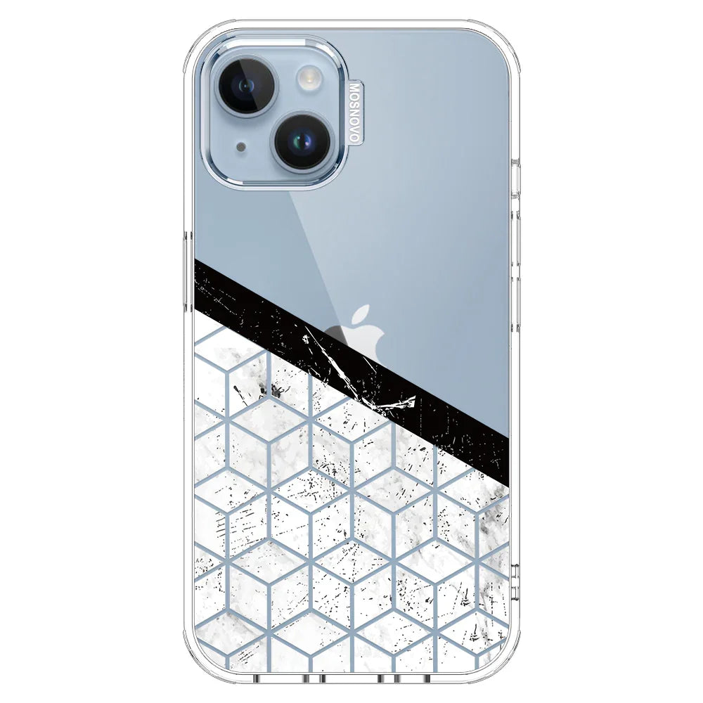 Marble Block Art Phone Case - iPhone 14 Plus Case Clear