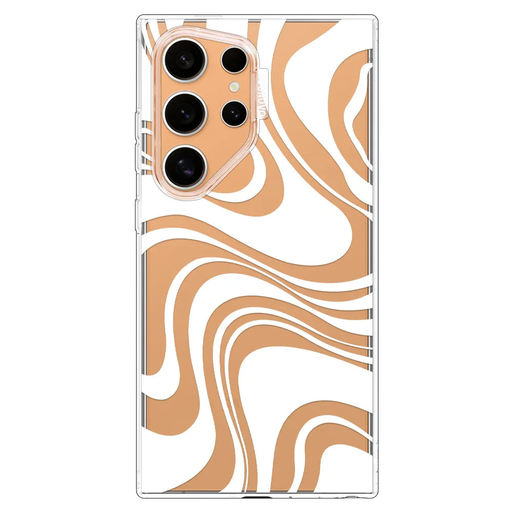 White Swirl Phone Case - Samsung Galaxy S24 Ultra Case