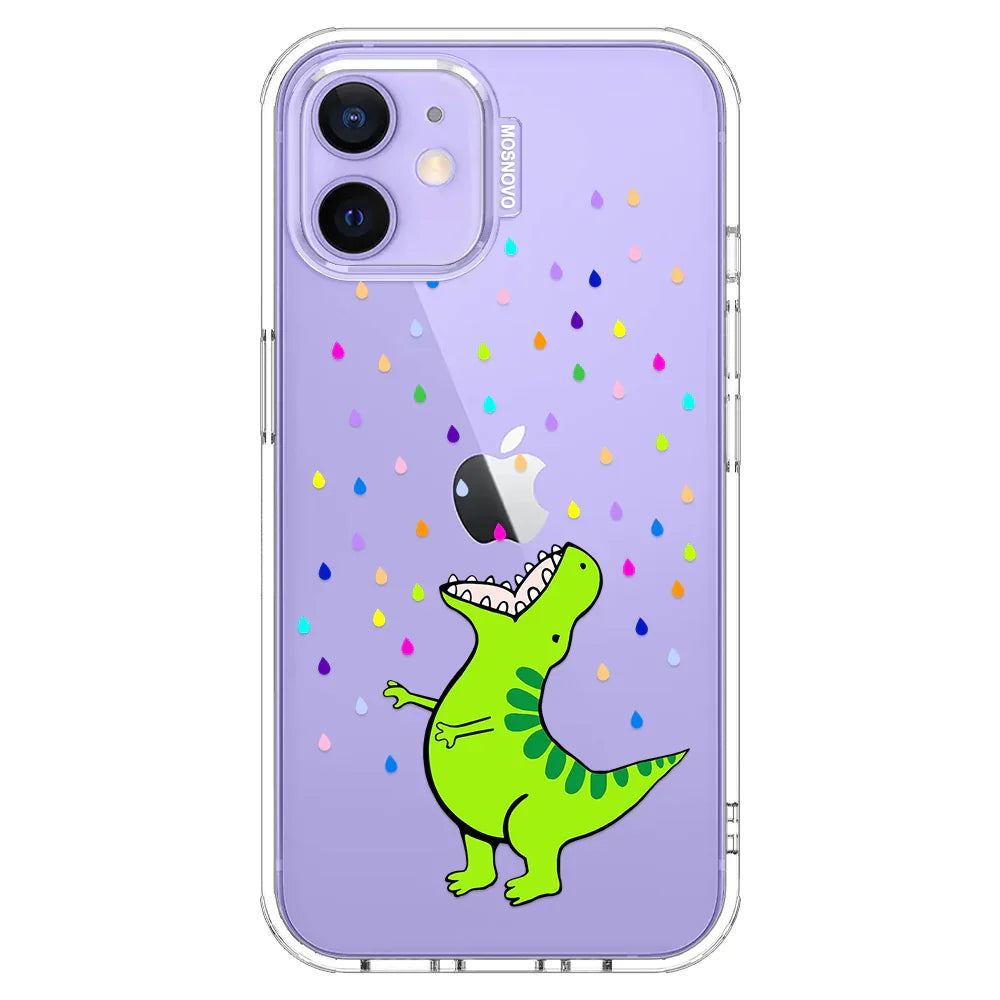 Rainbow Dinosaur Phone Case - iPhone 12 Case Clear
