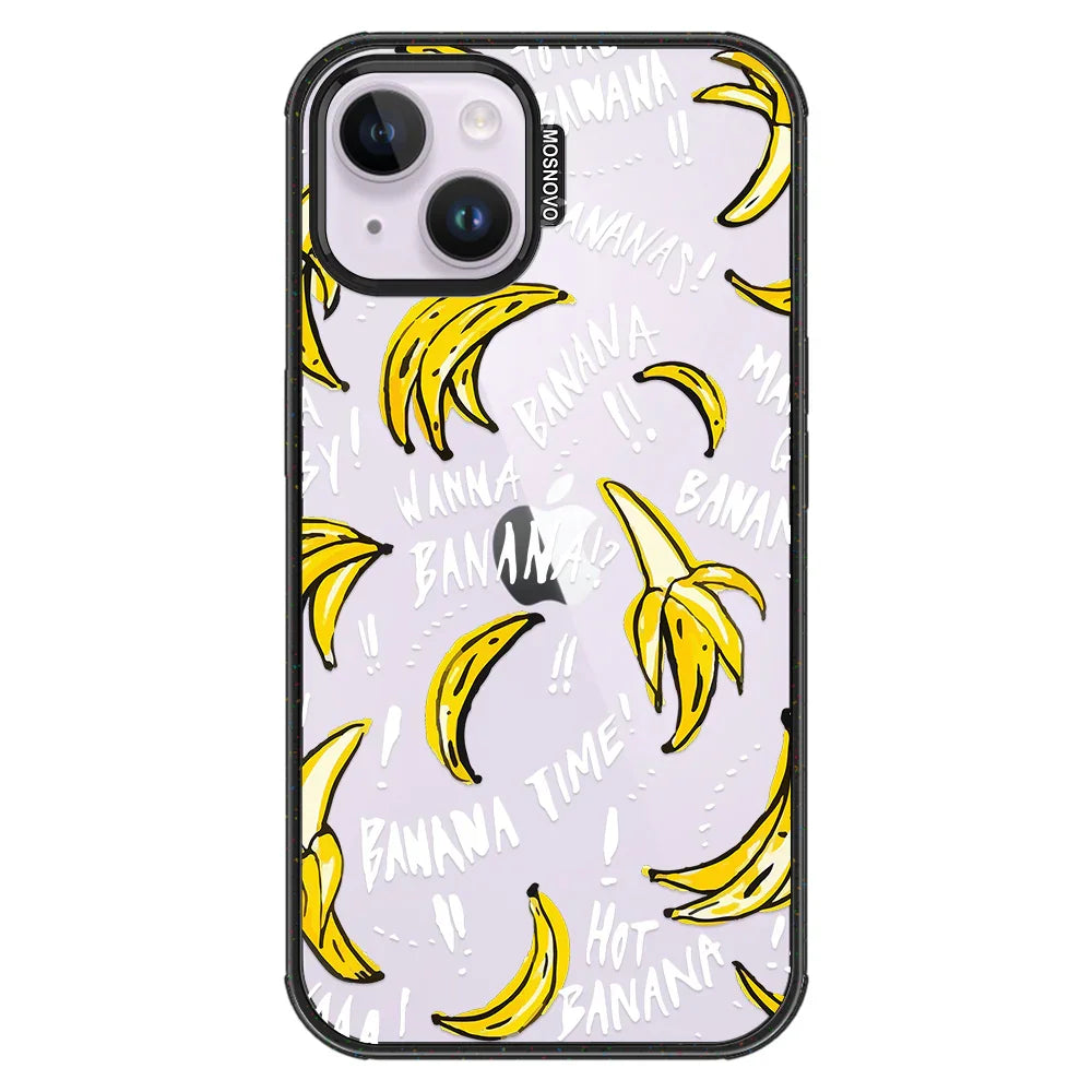 Banana Banana Phone Case - iPhone 14 Plus Case Clear Black ShockStone