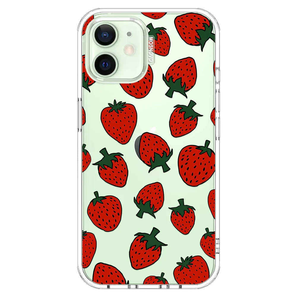 Red Strawberry Phone Case - iPhone 12 Case Clear