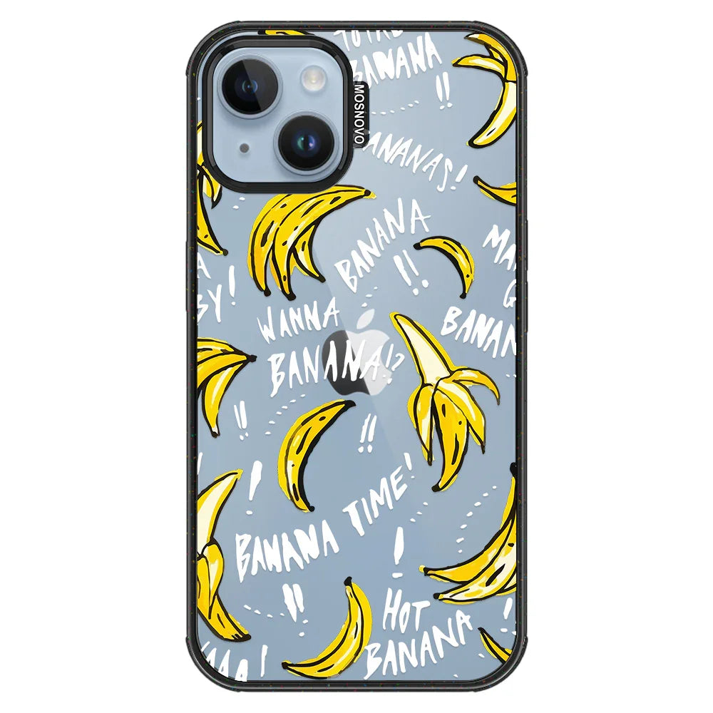 Banana Banana Phone Case - iPhone 14 Plus Case Clear Black ShockStone