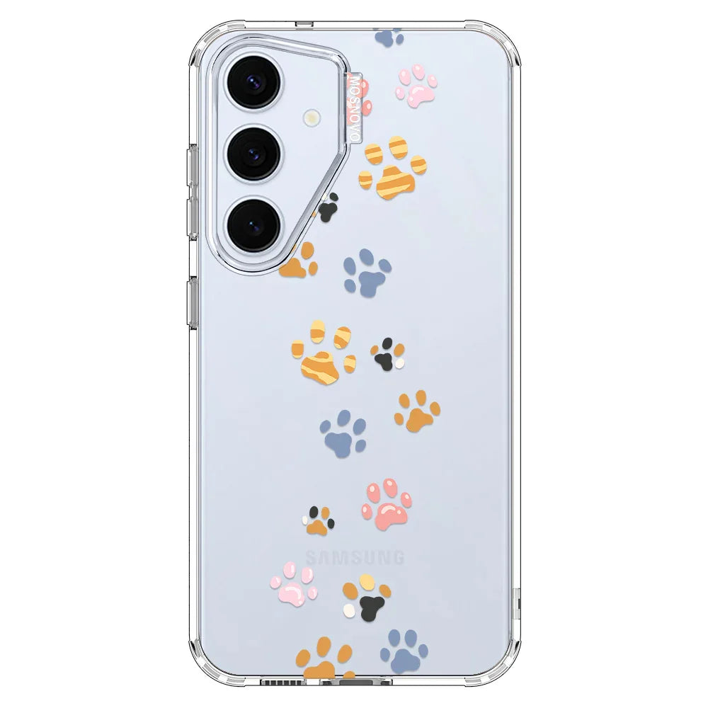 Colorful Paw Phone Case - Samsung Galaxy S24 Plus Case Clear