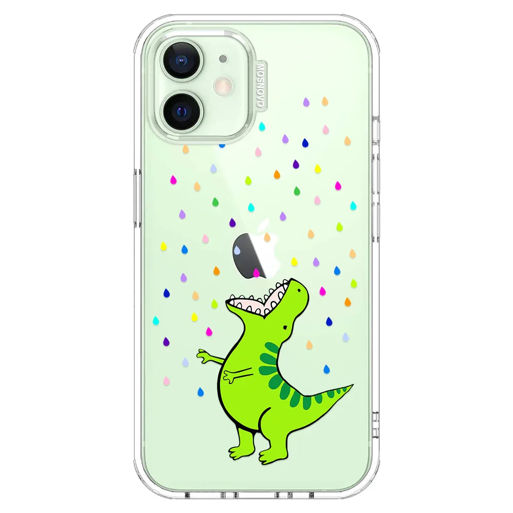 Rainbow Dinosaur Phone Case - iPhone 12 Case Clear