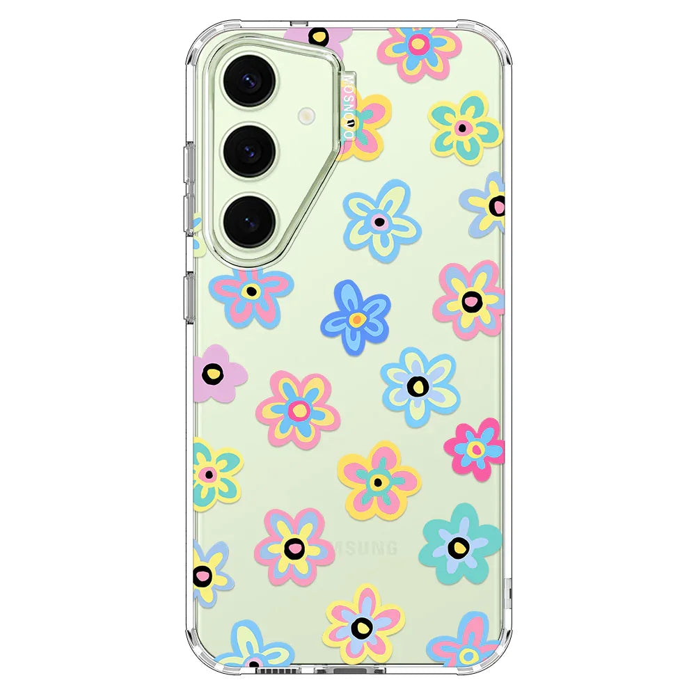 Groovy Flower Phone Case - Samsung Galaxy S24 Plus Case Clear