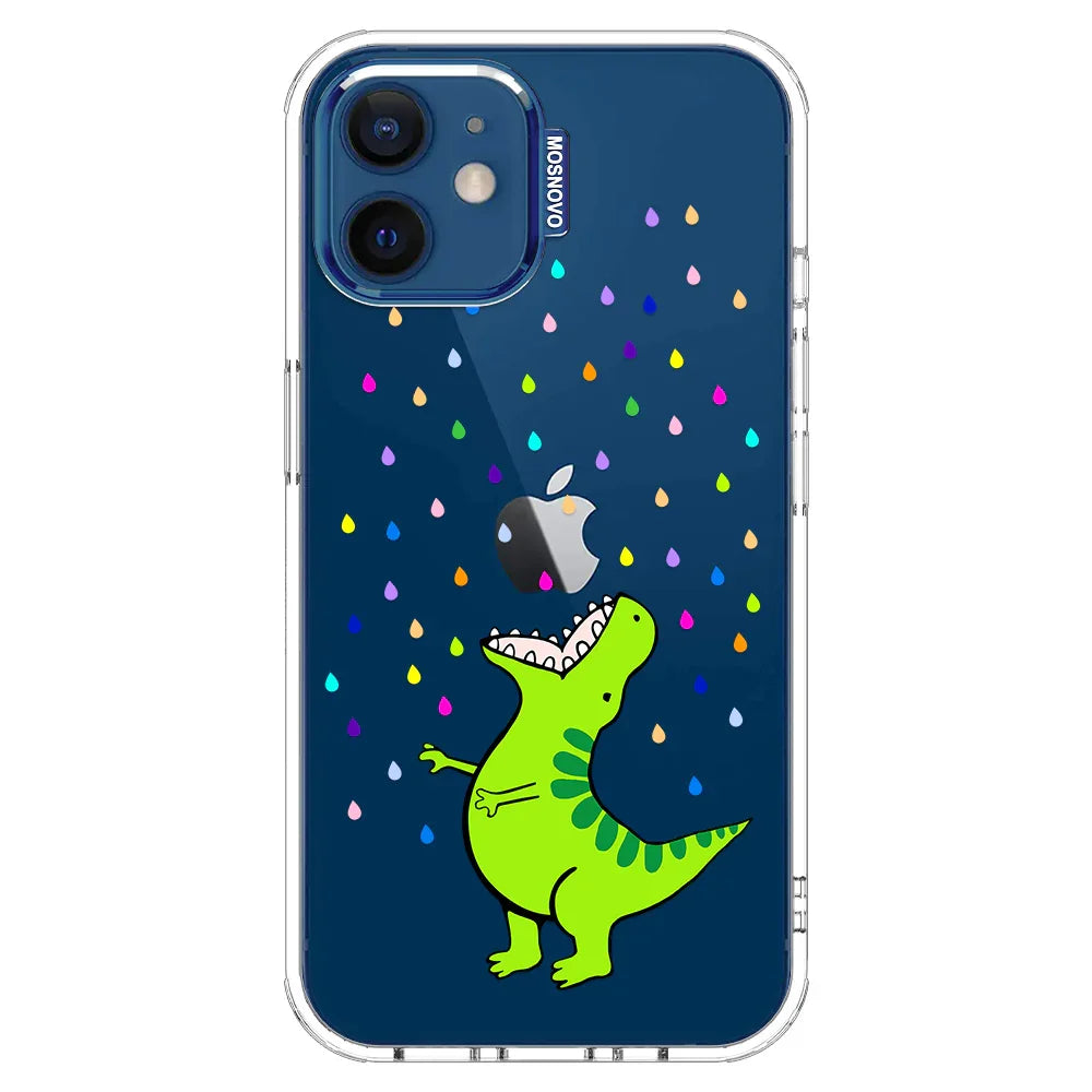 Rainbow Dinosaur Phone Case - iPhone 12 Case Clear