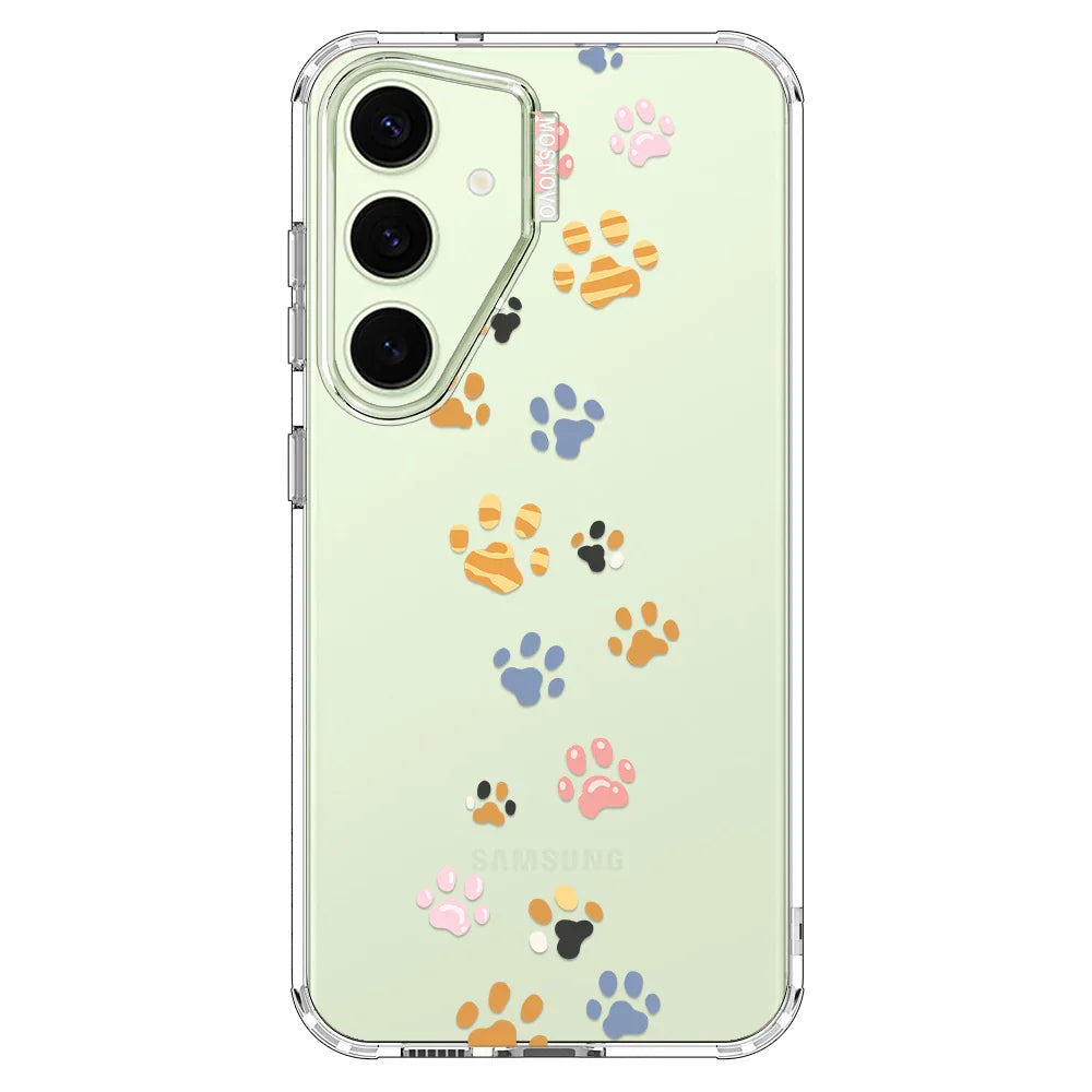 Colorful Paw Phone Case - Samsung Galaxy S24 Plus Case Clear