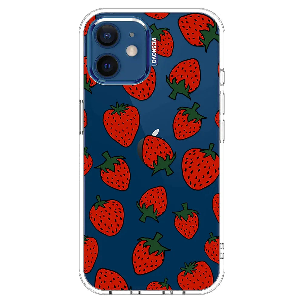 Red Strawberry Phone Case - iPhone 12 Case Clear