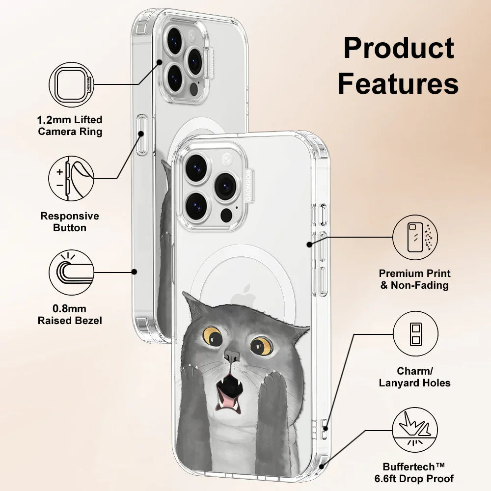 OMG Cat Phone Case - iPhone 13 Pro Max Case Clear With MagSafe