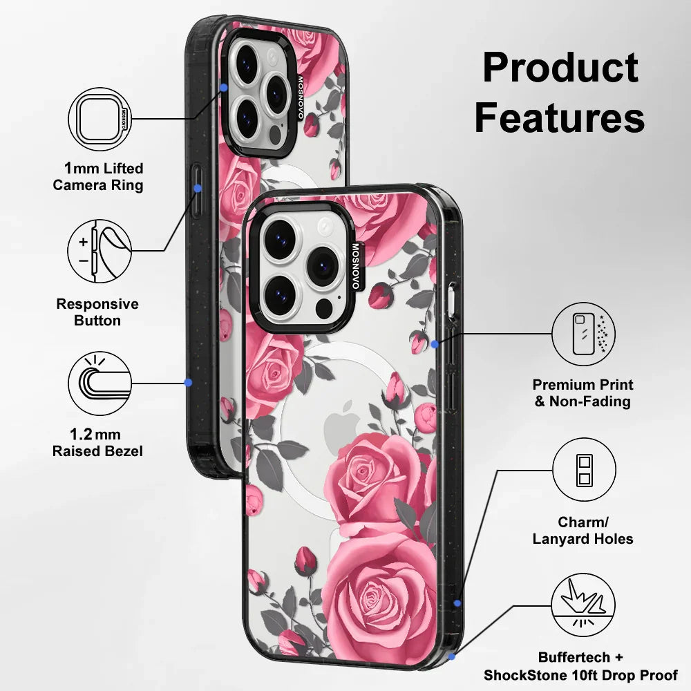 Valentine Phone Case - iPhone 13 Pro Case Clear Black ShockStone With MagSafe