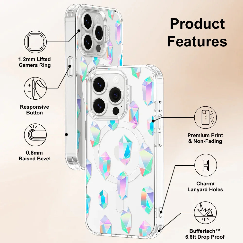 Crystal Gradient Diamond Phone Case - iPhone 14 Pro Case Clear With MagSafe