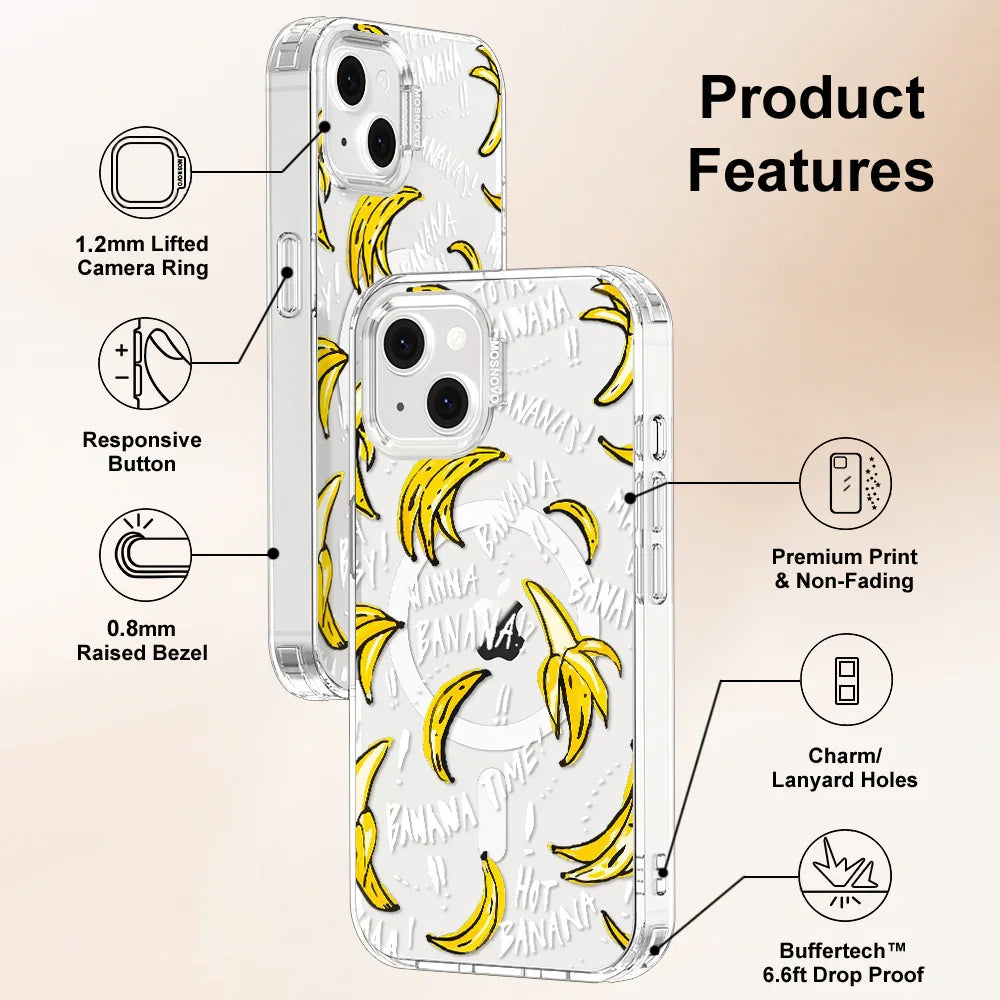 Banana Banana Phone Case - iPhone 14 Plus Case Clear With MagSafe