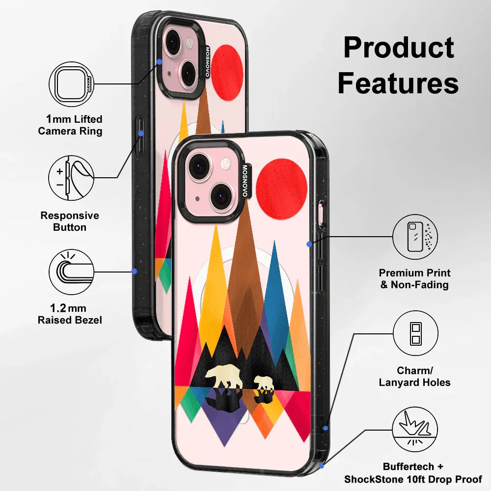 Mama Bear Phone Case - iPhone 15 Plus Case Clear Black ShockStone With MagSafe