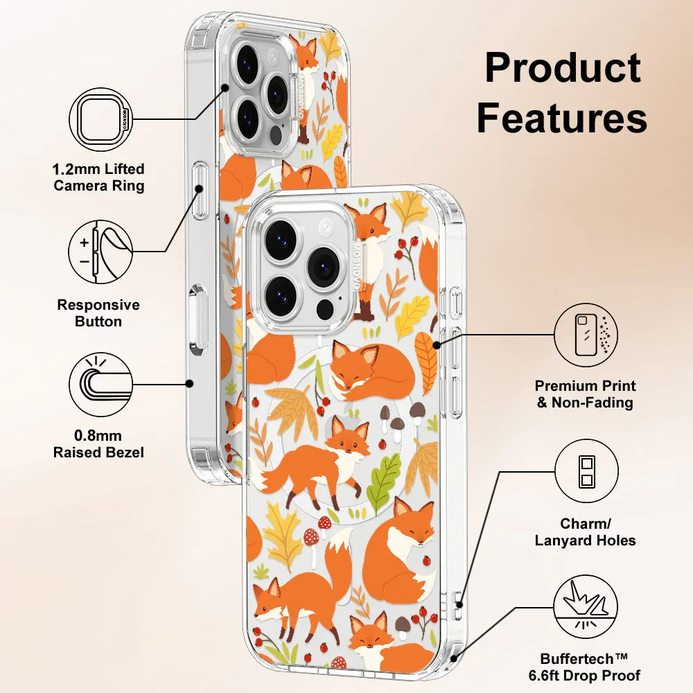 Autumn Fox Phone Case - iPhone 16 Pro Max Case Clear With MagSafe