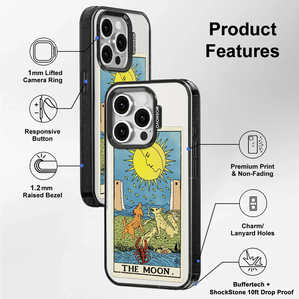The Moon Phone Case - iPhone 15 Pro Case Clear Black ShockStone With MagSafe