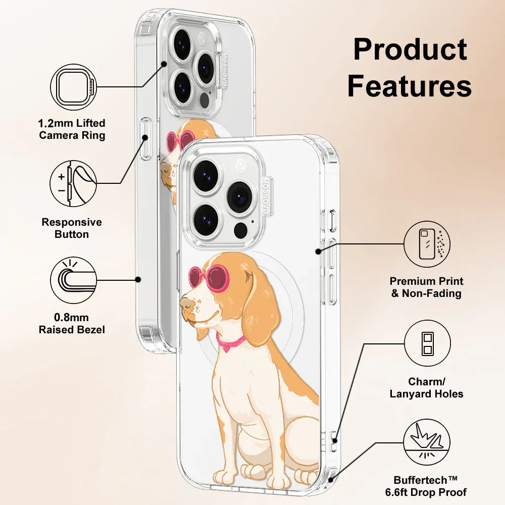 Cute Beagle Phone Case - iPhone 14 Pro Case Clear With MagSafe