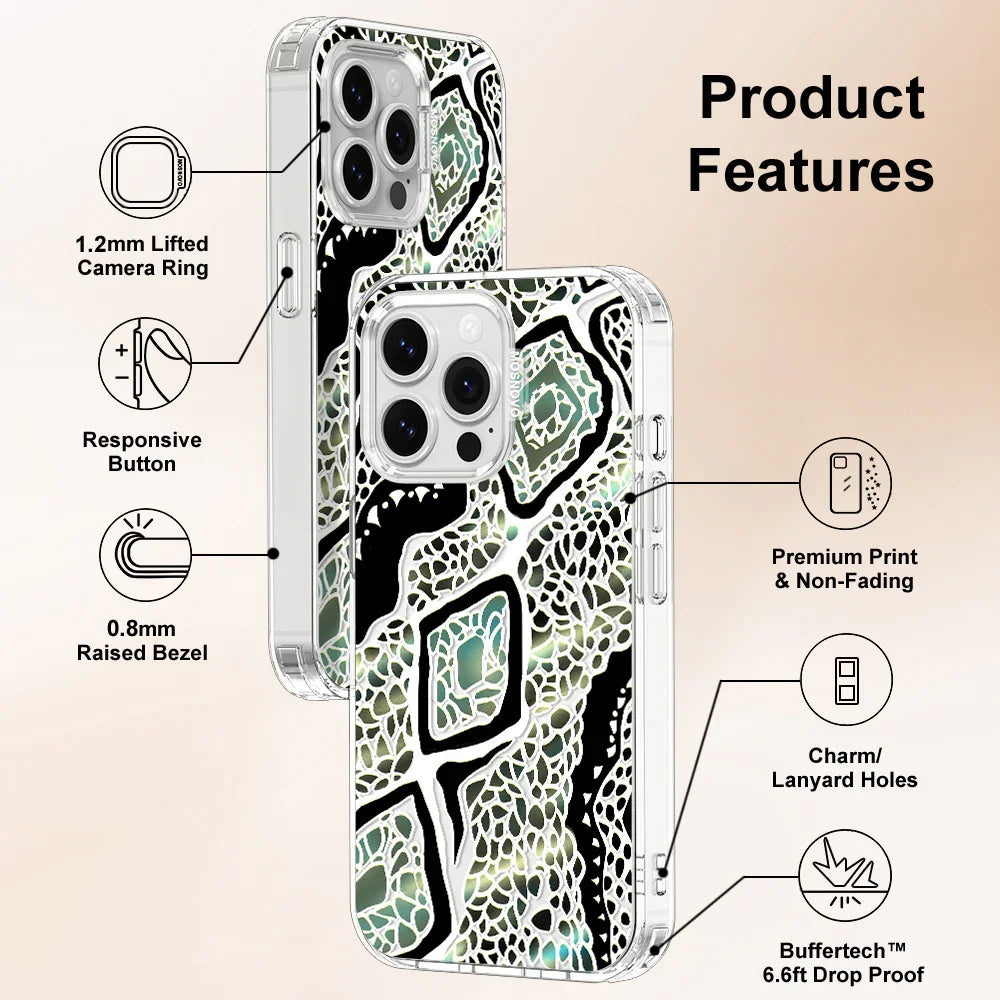 Jade Snake Phone Case - iPhone 13 Pro Case Clear With MagSafe