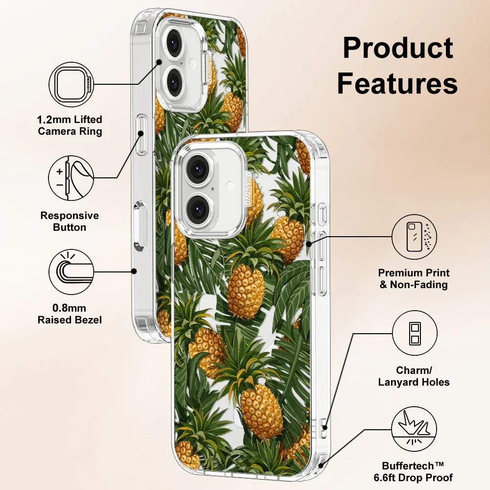Pineapples Phone Case - iPhone 16 Case Clear With MagSafe