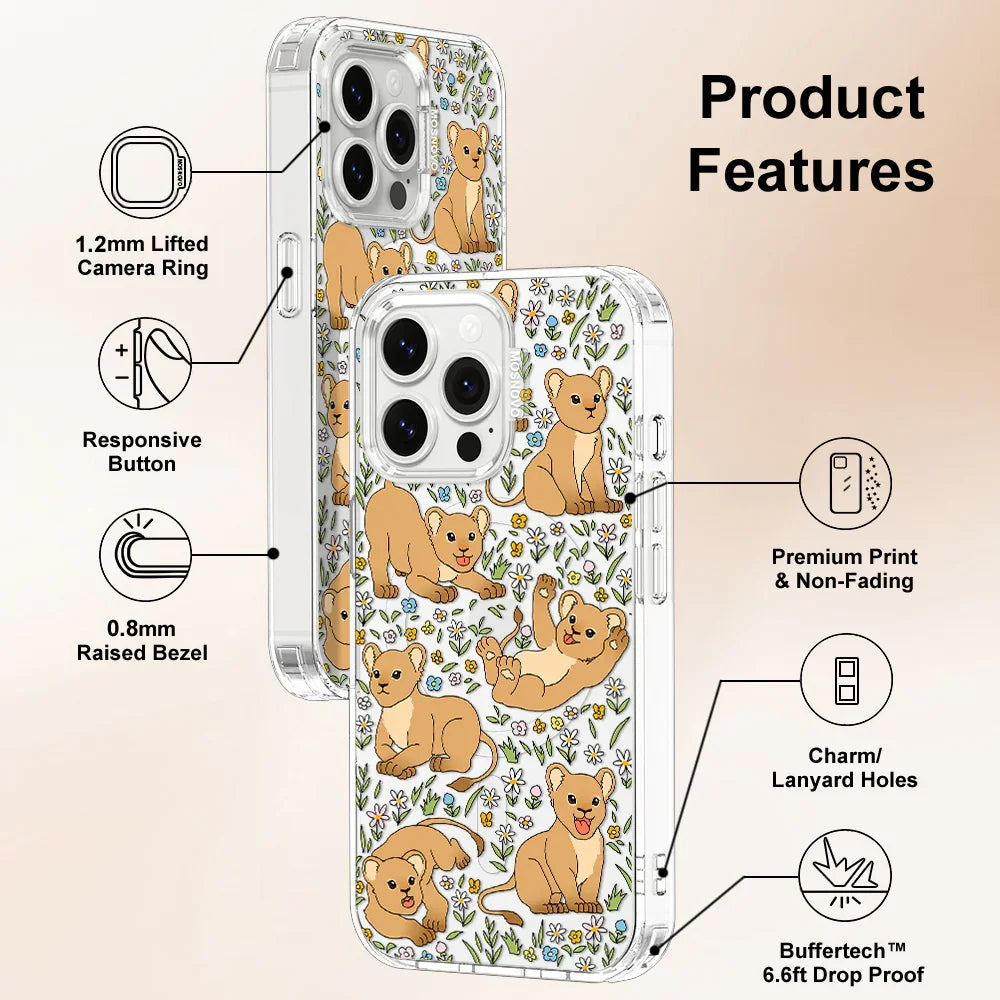 Cute Lion Phone Case - iPhone 14 Pro Max Case Clear With MagSafe