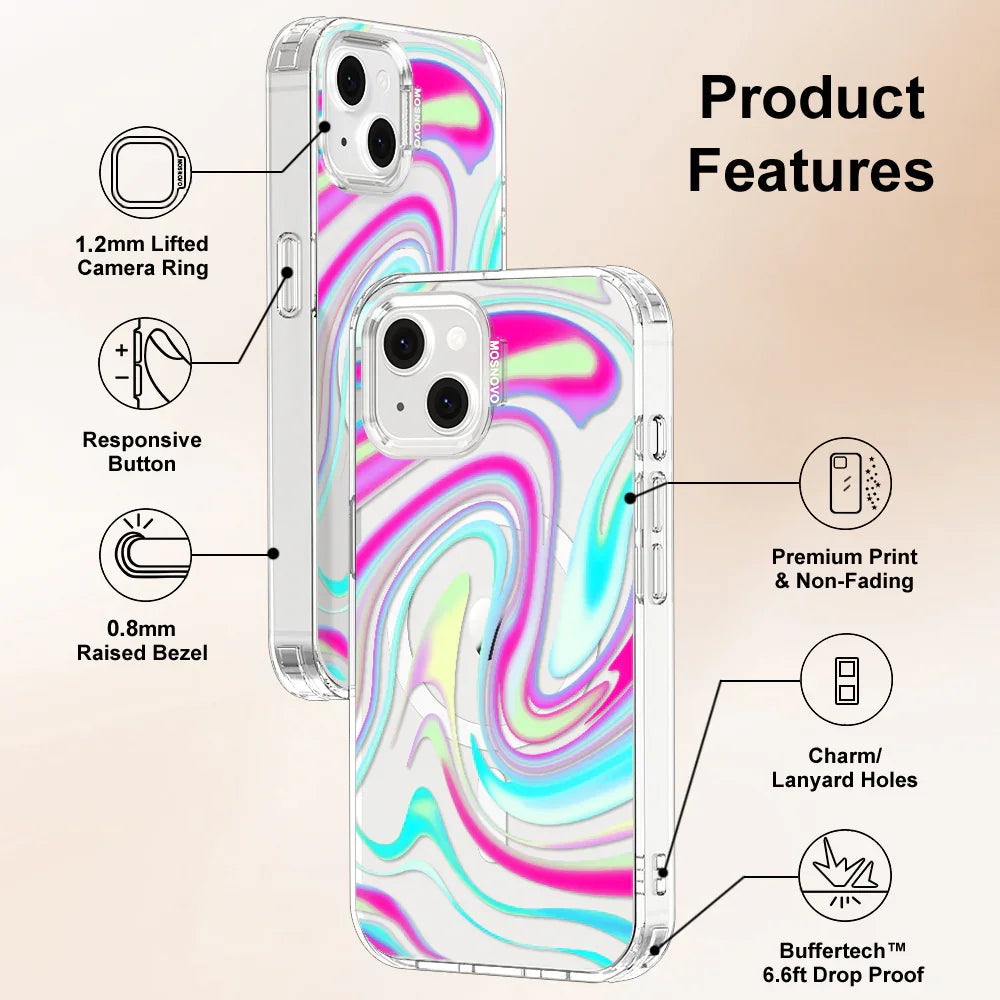 Psychedelic Swirls Phone Case - iPhone 13 Case Clear With MagSafe